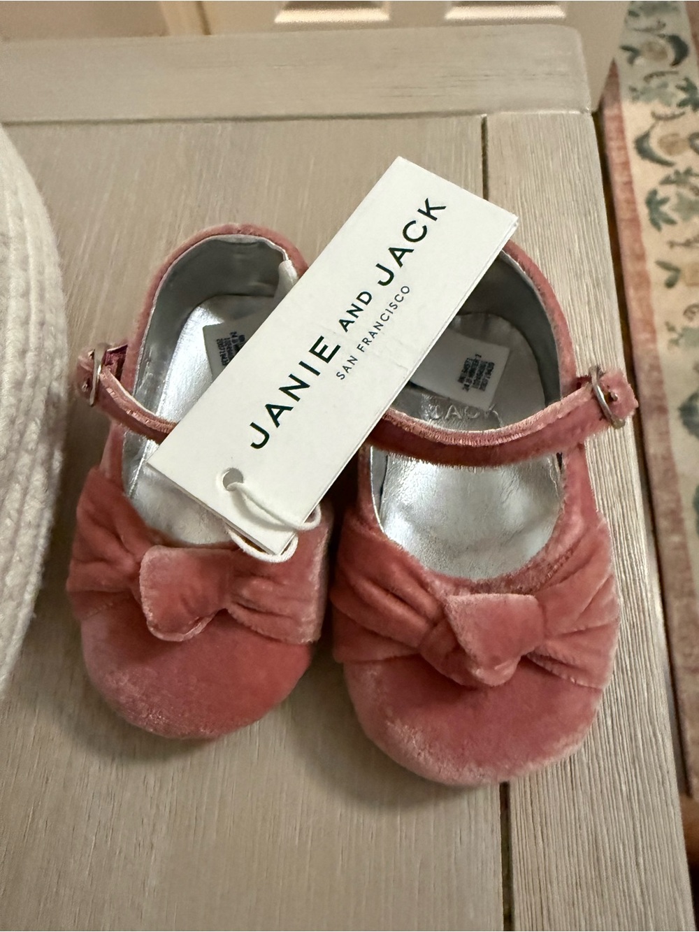 Janie and Jack pink baby shoes 3-6months